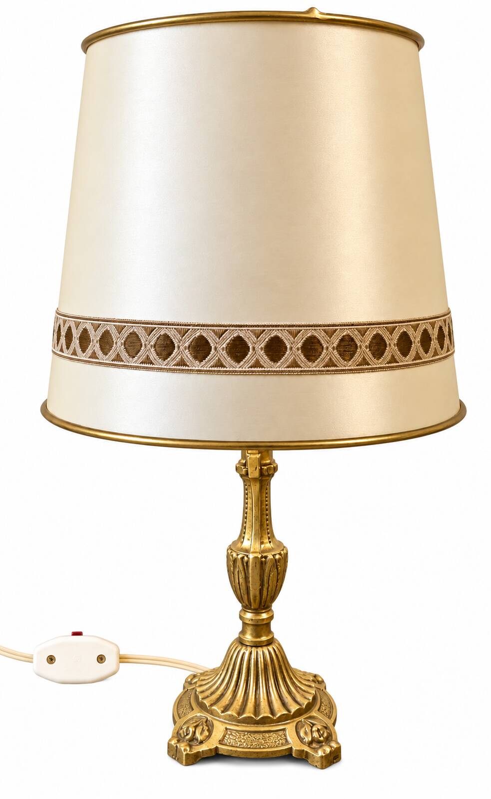 Vintage brass table lamp – 1950s – Rococo style base