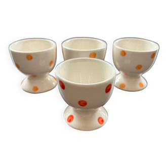 Set of 4 polka dot egg cups
