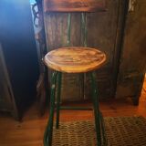 High stool for drawing table architect metal and wood restored delivery offered