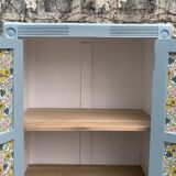 Armoire parisienne ancienne bleue grisée H154