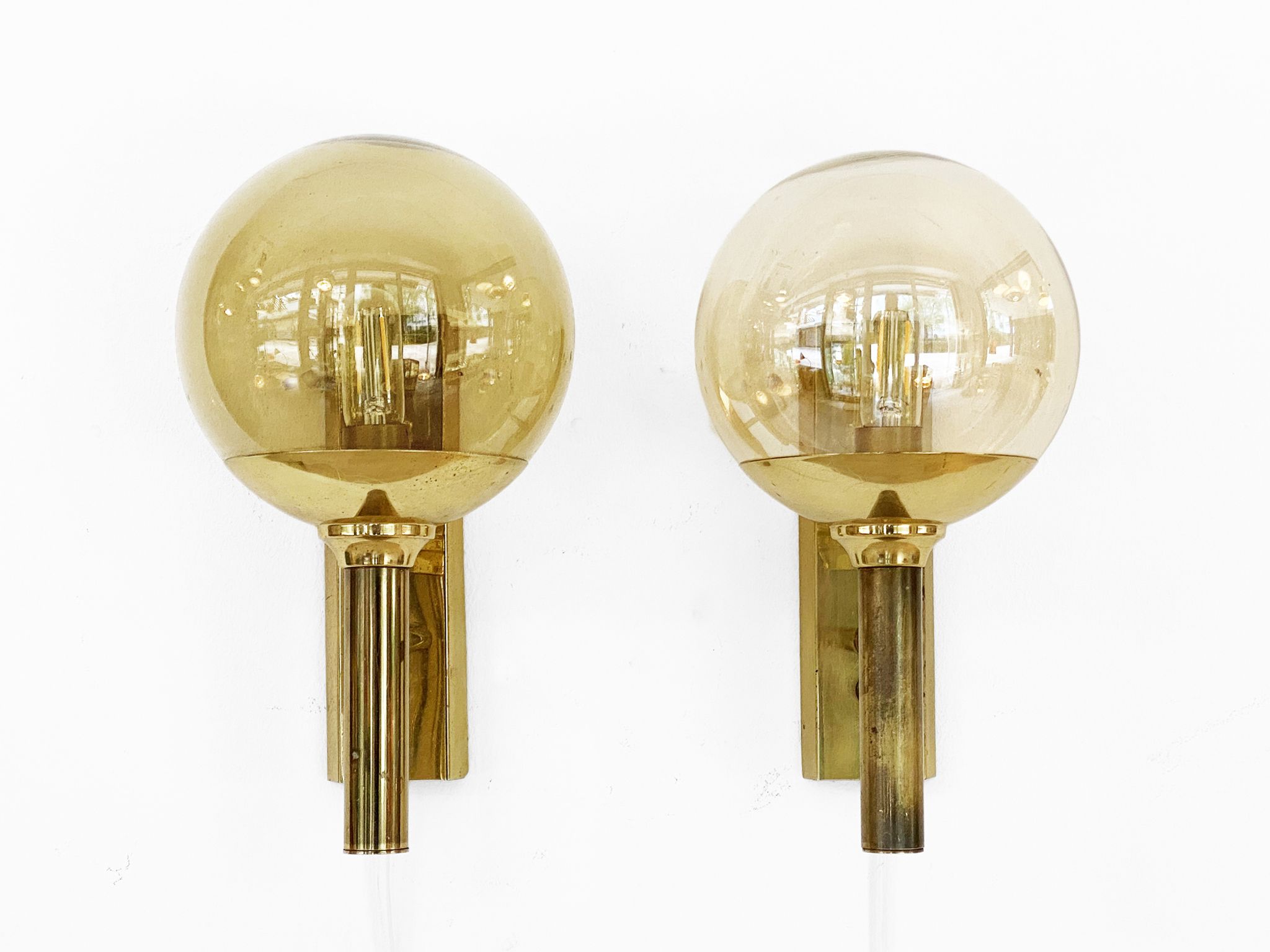 Pair of wall lights/sconces by Svend Mejlstrøm for Mejlstrøm Belysning. Denmark 1960s