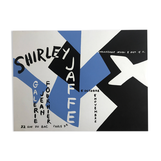 Shirley jaffe, galerie jean fournier, 1972. affiche originale en sérigraphie