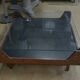 Table basse en palissandre et verre 1970