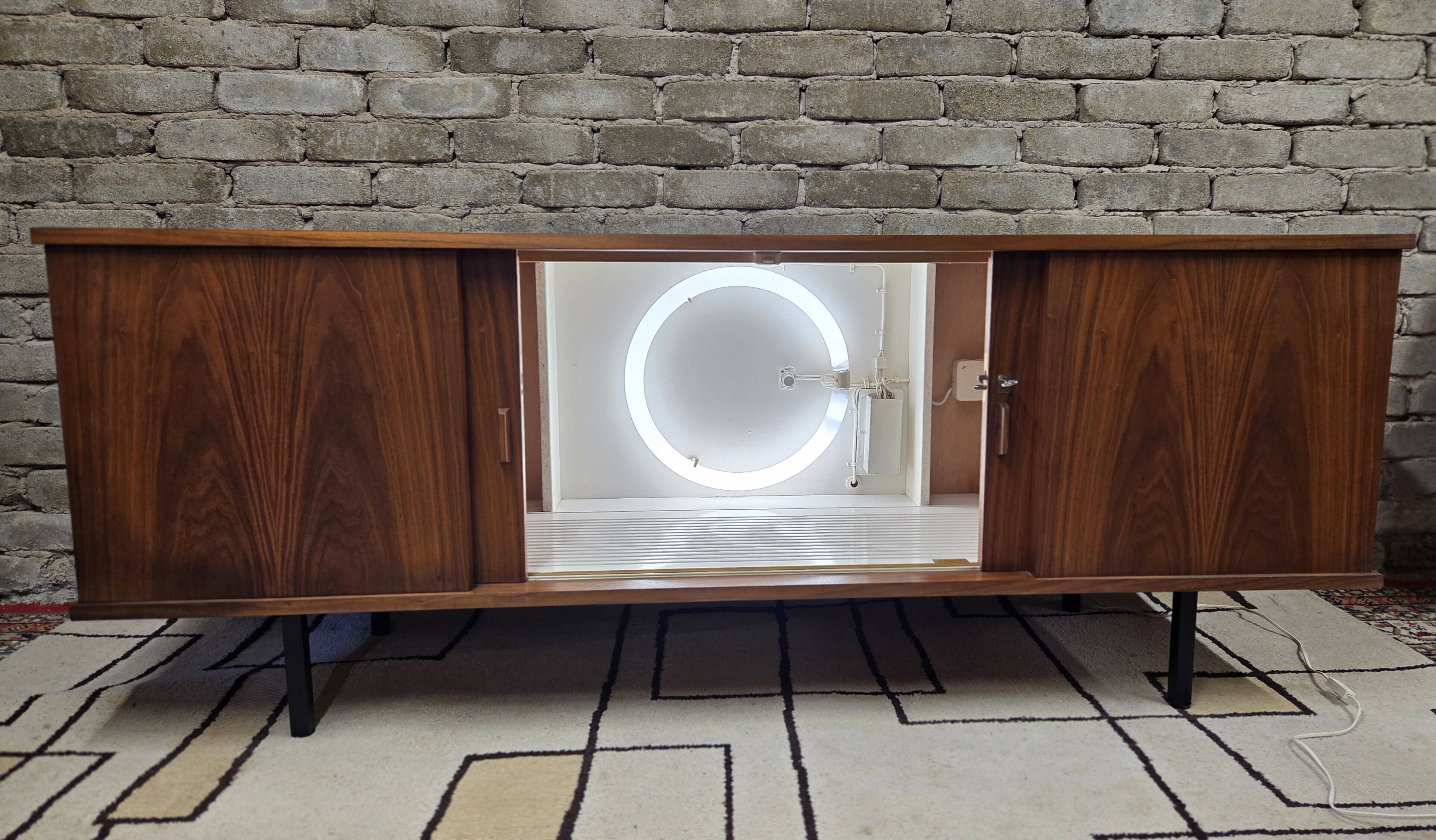 Vintage teak Scandinavian bar cabinet from the 1960s.