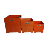 Set of three planters "Riviera" vintage cube with tank