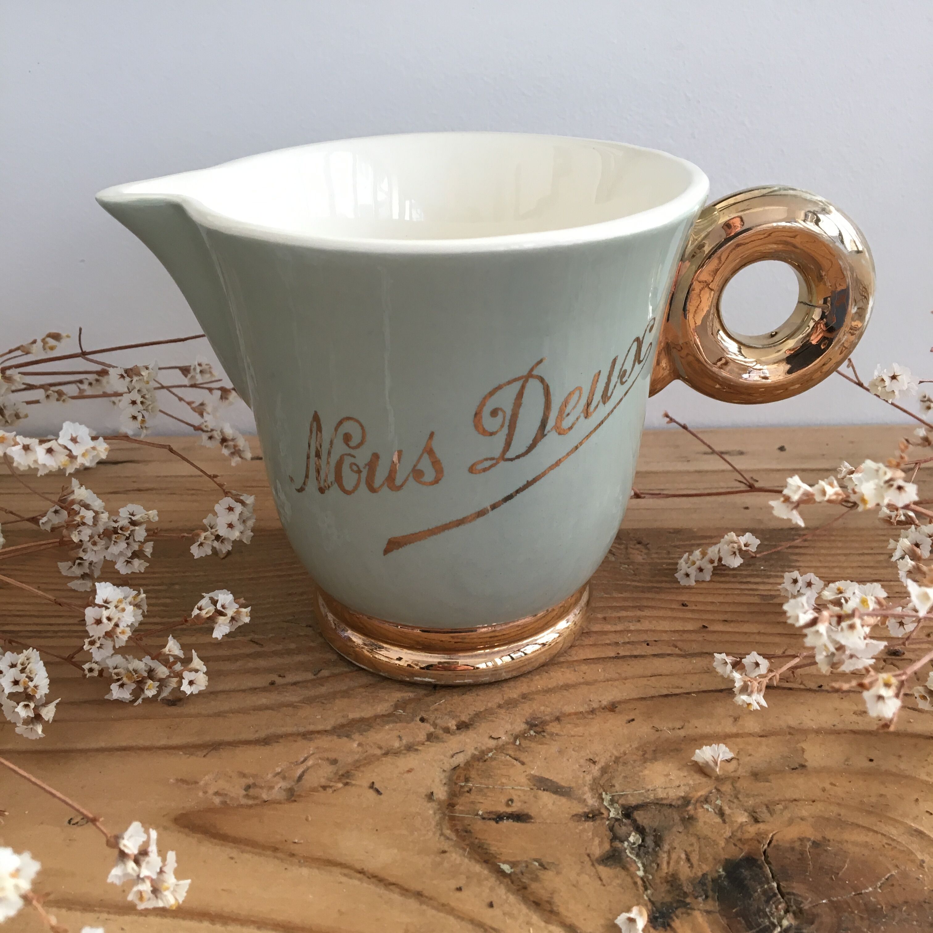 Milk jar "Nous Deux" Digoin Sarreguemines