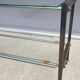 Table roulante vintage 1960 métal et verre