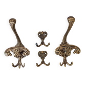 4 antique patented bronze coat hooks – Napoleon III rococo style