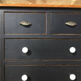 Chiffonier from the 1980s in black patinated fir