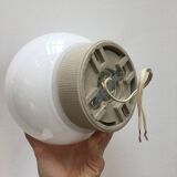 Bauhaus style wall lamp with opaline globe