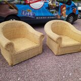 Rattan armchairs
