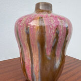 Art Deco pink glazed stoneware vase