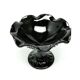 Sugar bowl, New Postmodernism, black hyalite glass, Ząbkowice, Poland, 1970s