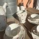 Frélon Frères porcelain service - 12 cups + coffee pot + milk jug F