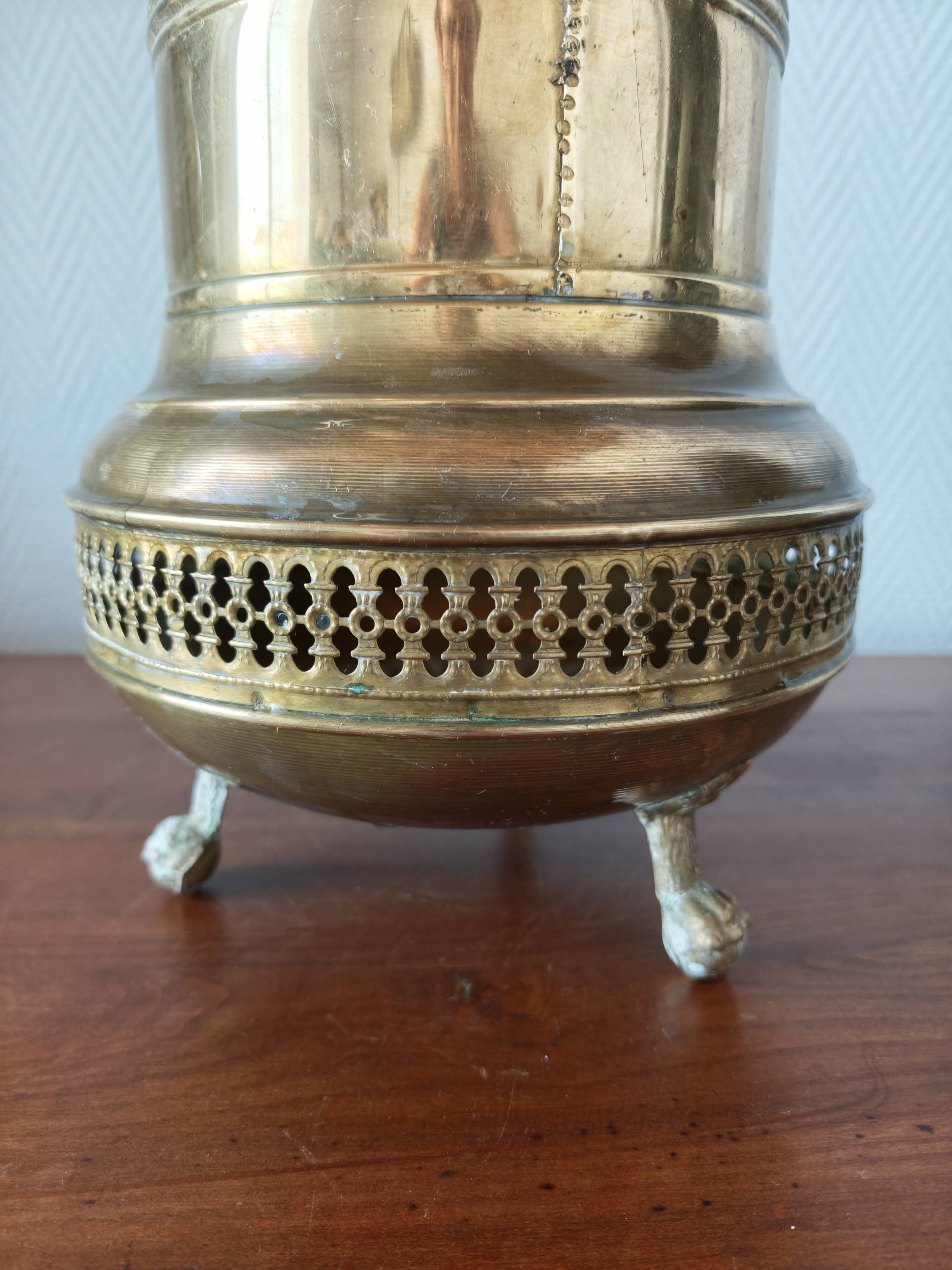 Vintage brass umbrella stand