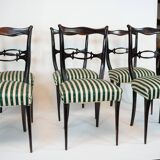 Mid-Century set of six dining chairs attributed to Paolo Buffa. Italy 1950s