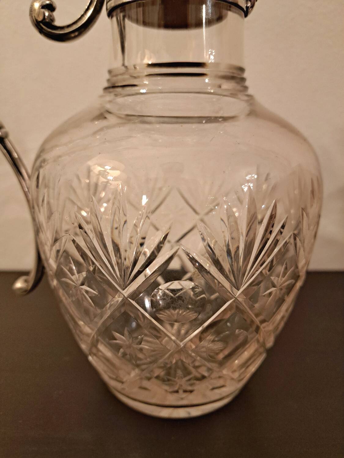 Gallia Christofle crystal and silver-plated metal jug