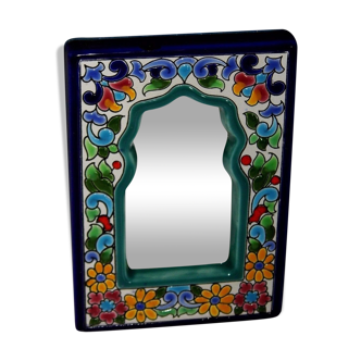 Oriental model booster mirror in floral enamels