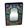 Oriental model booster mirror in floral enamels