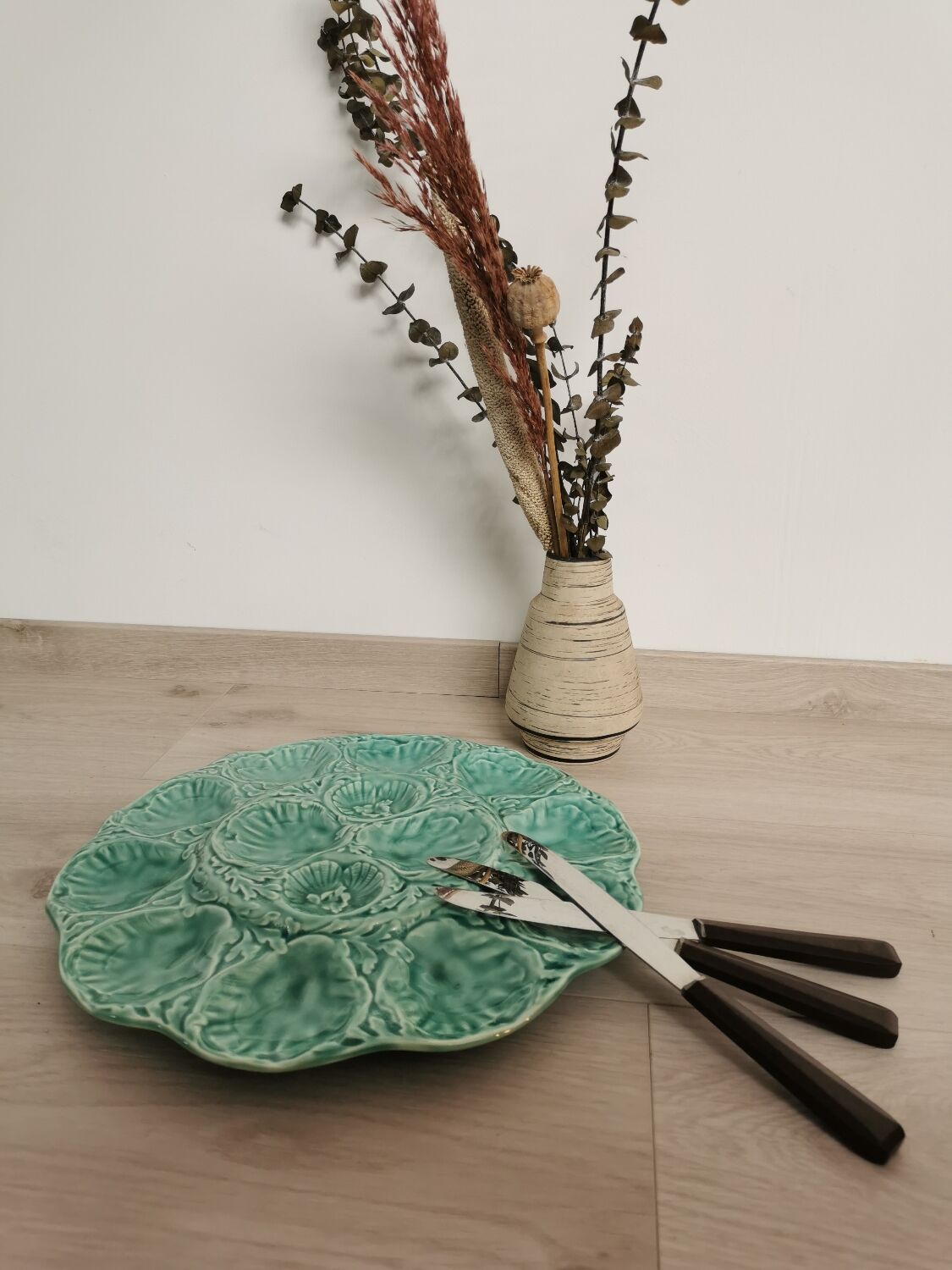 Ceramic serving dish from gien green