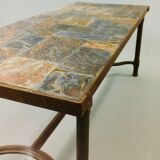 Table basse acier et ardoise
