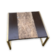 Table basse en liège, bois et acier doré