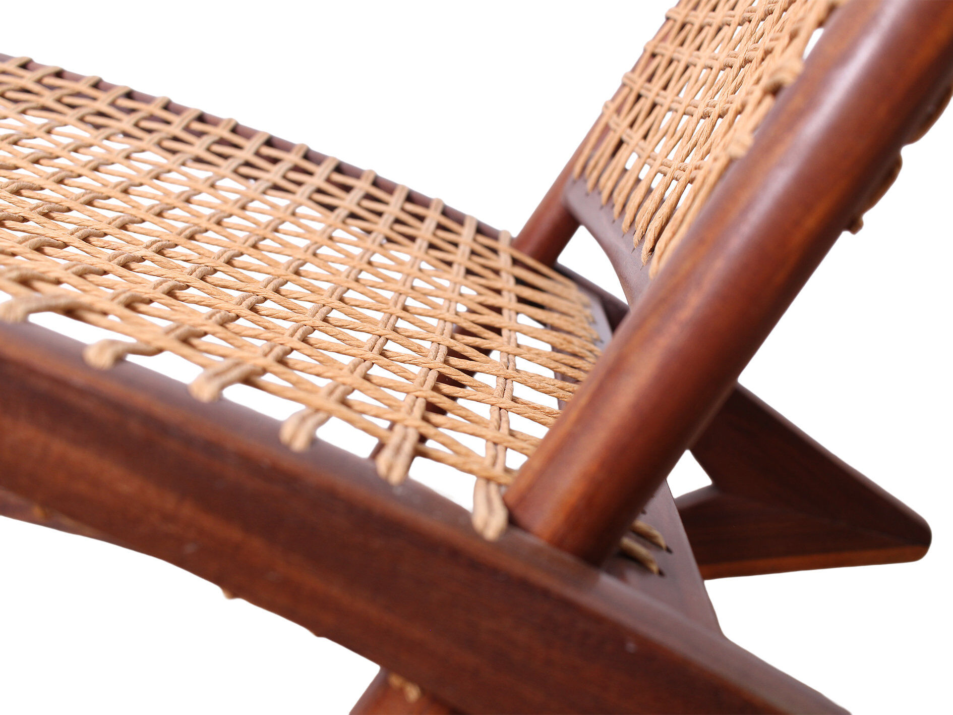 Rocking chair de style Fredrik Kayser des années 50 en teck.