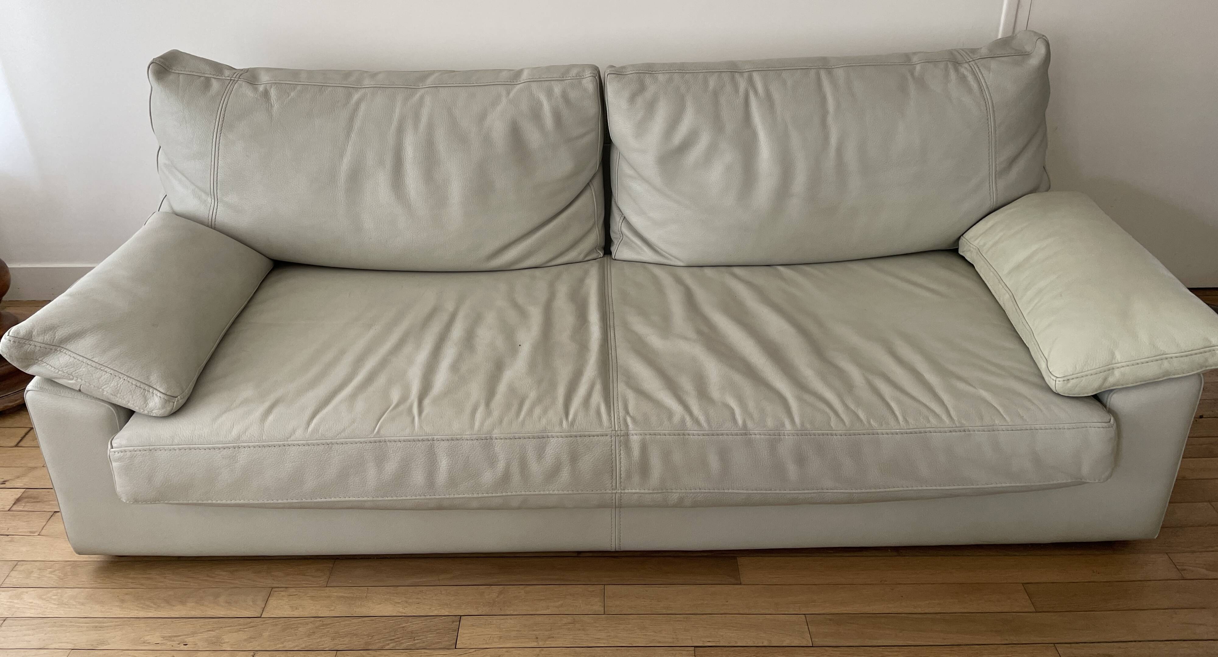 Full living room white leather STEINER Paris 1 sofa