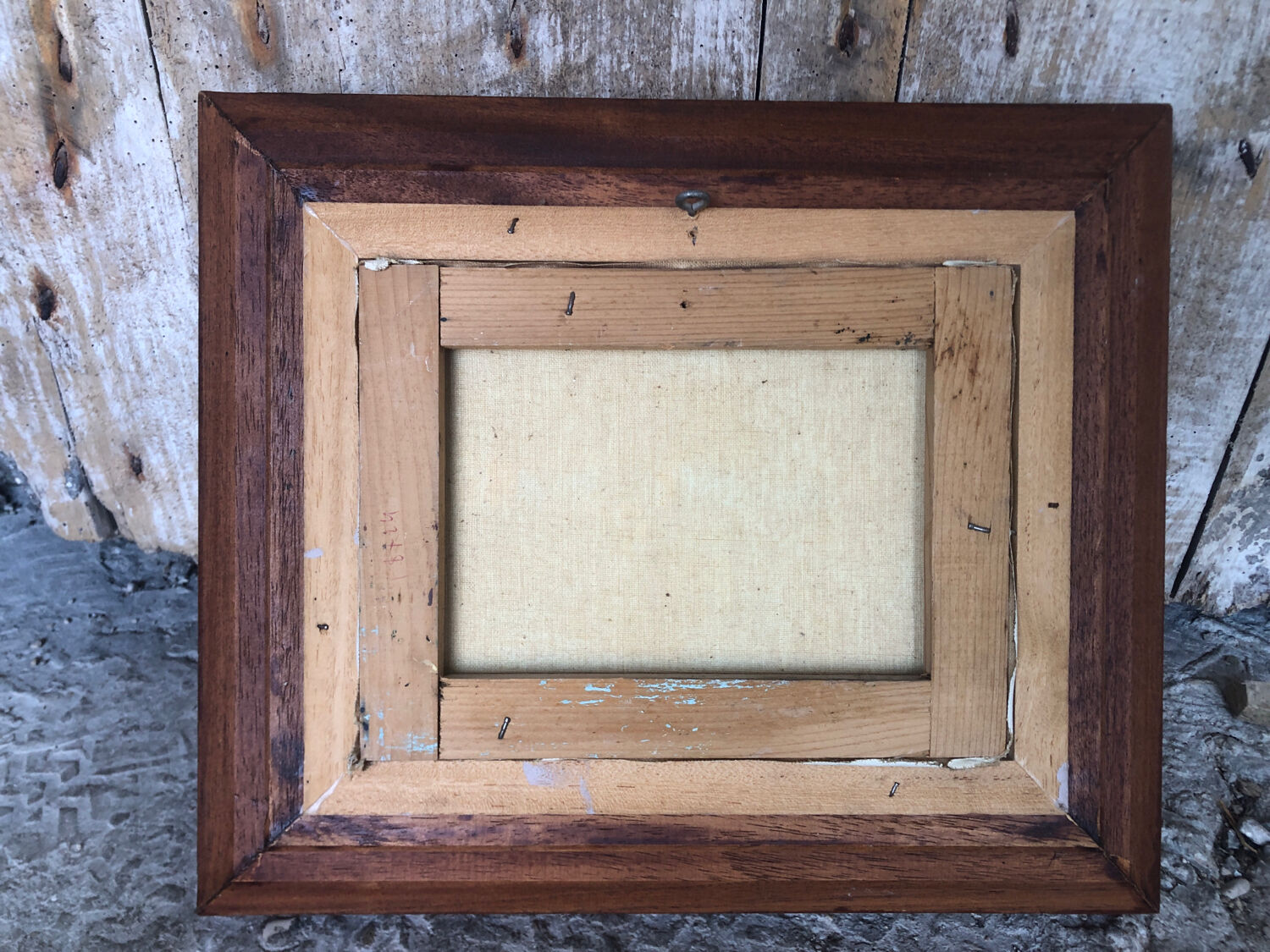 Oil painting on canvas s. audrey riverside + wood frame #a218