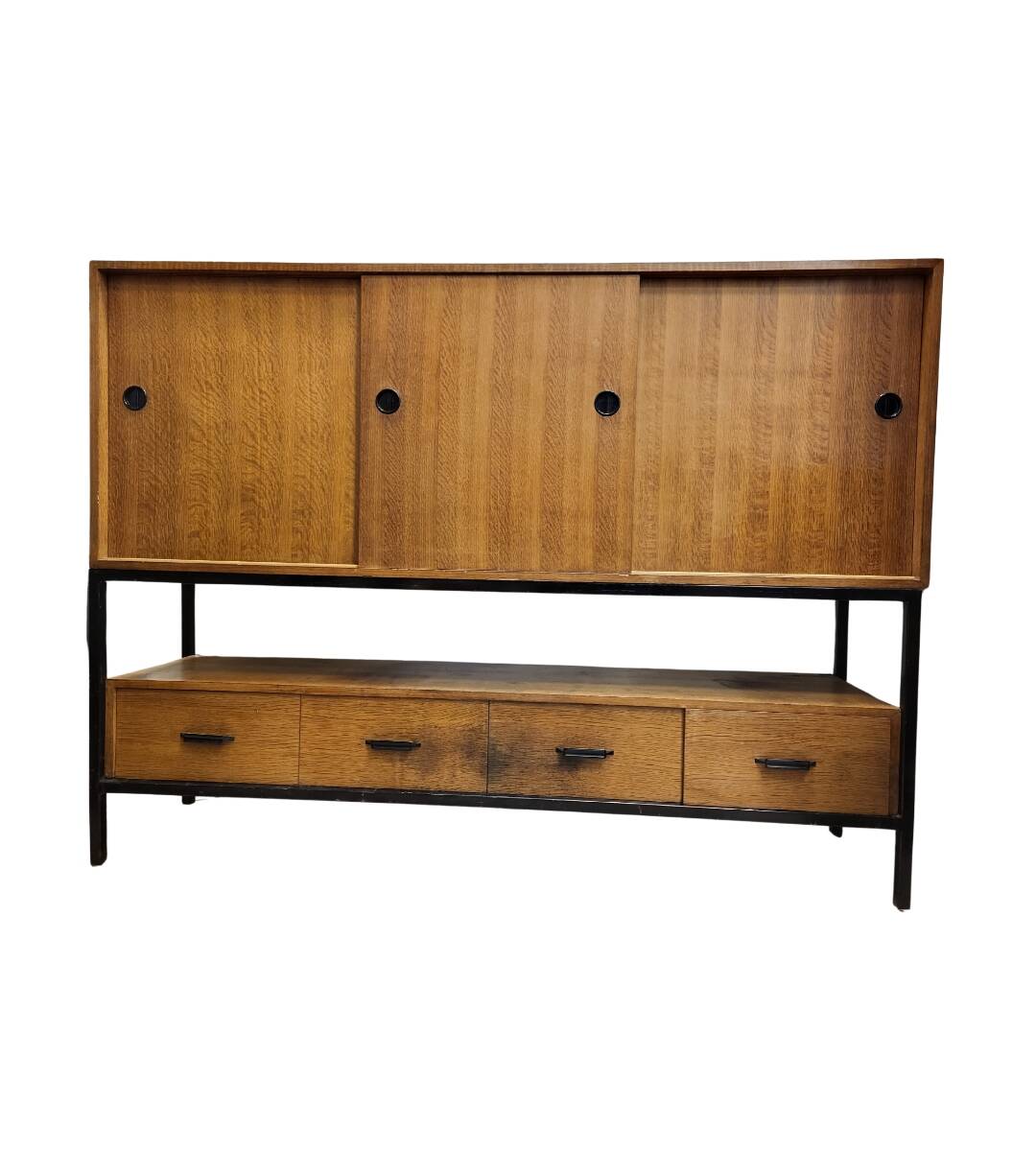 Gabinete, large apparador, madera de tea, Scandinavian design, 50's