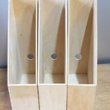 Trio of wooden filing cabinet racks