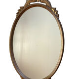 Golden wooden mirror from the 1950s France