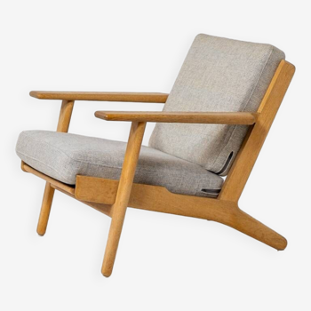 Ancienne chaise longue GE-290 en chêne par Hans J. Wegner pour Getama (Danemark, 1953).