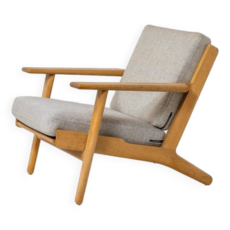 Ancienne chaise longue GE-290 en chêne par Hans J. Wegner pour Getama (Danemark, 1953).