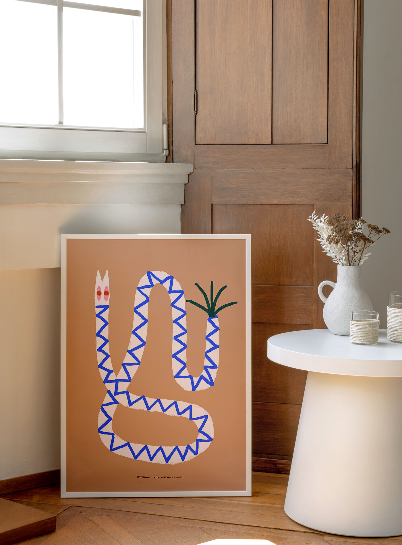 Pop-up Christmas 22 - Blue zigzag snake wall poster 50cm*70cm