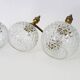 Paire d'appliques murales vintage en laiton et globe en verre années 50