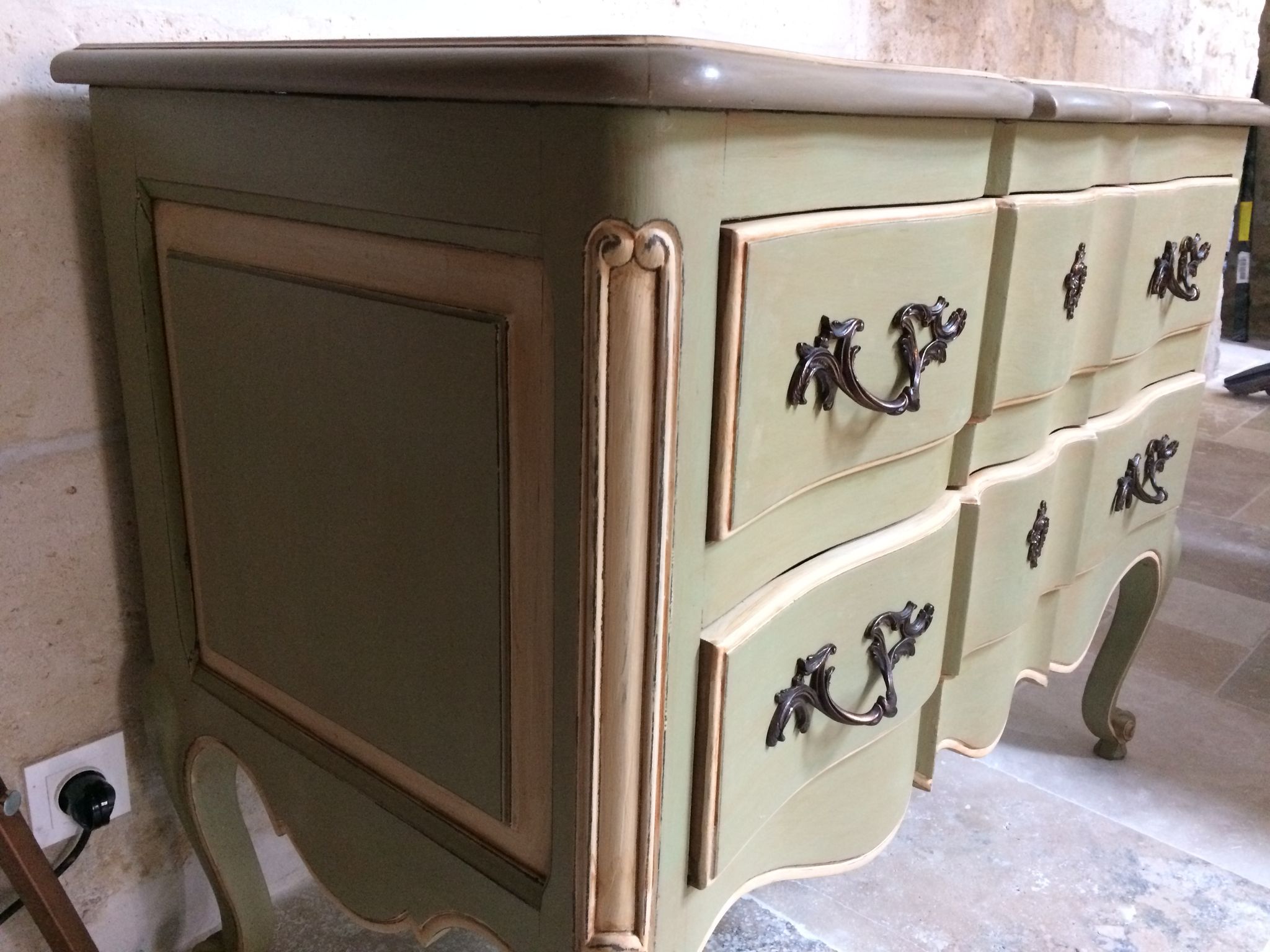 Commode arbalète deux tiroirs