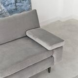 Sofa HELSINKI grey velour, Scandinavian design