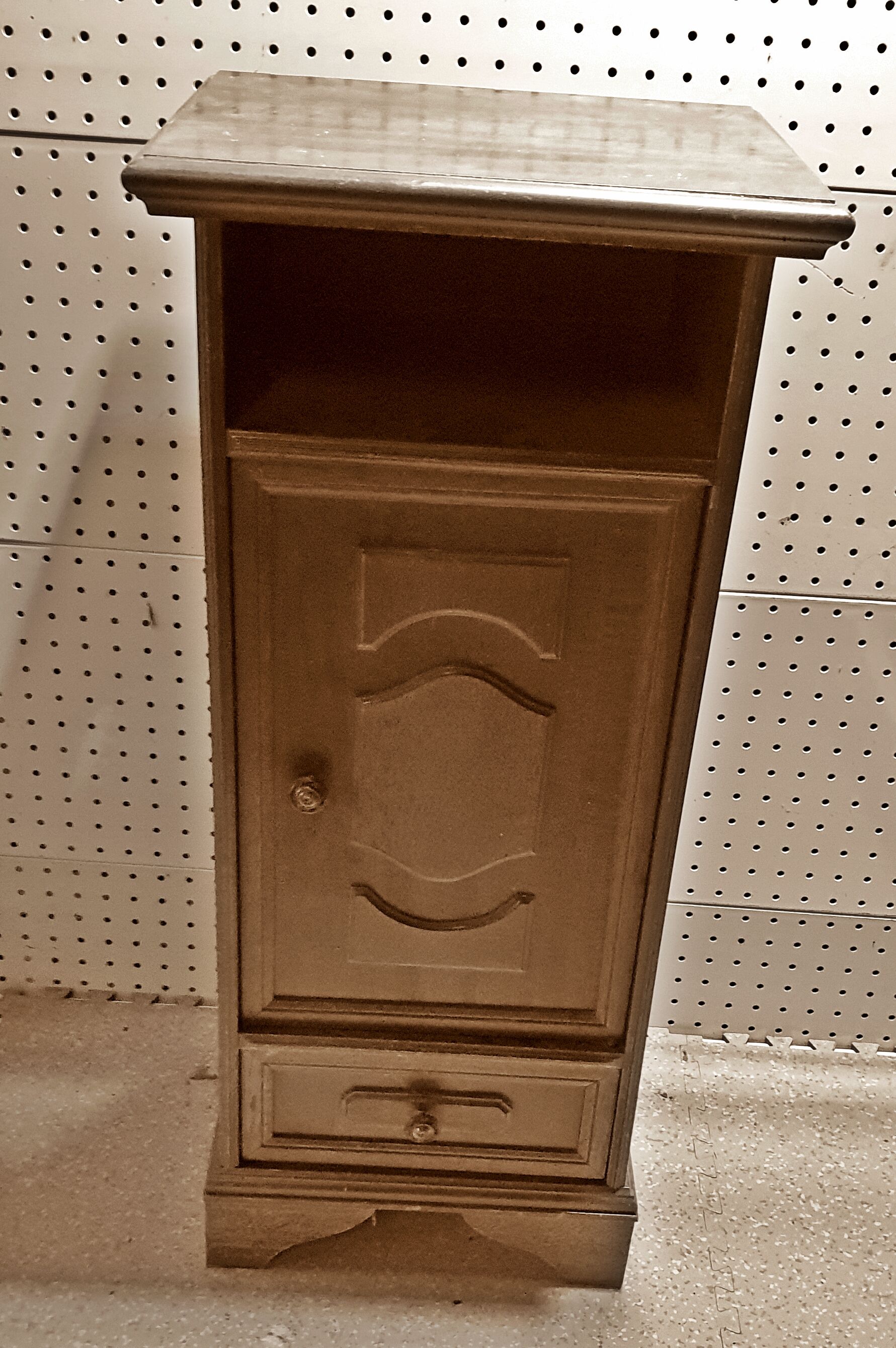70s wood bedside