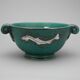 Bowl Wilhelm Kage Ceramic Silver 'Argenta' Gustavsberg Sweden 1940s Marked