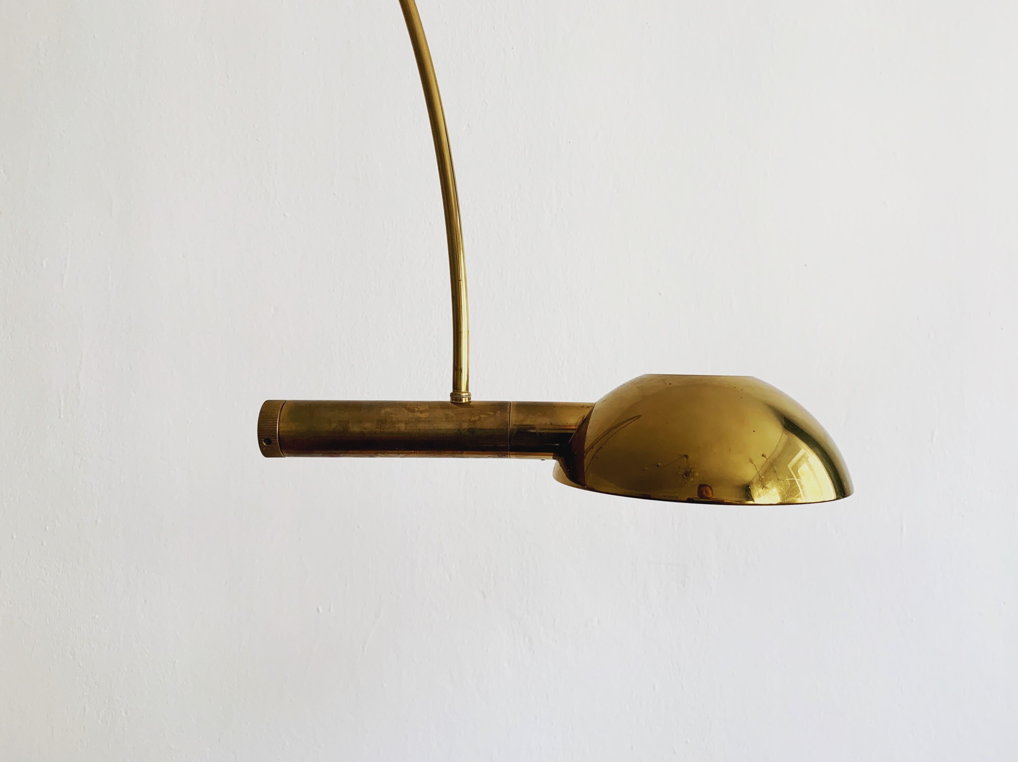 stunning Mid Century Modern brass UNA arc lamp by Florian Schulz