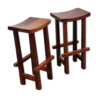 Pair of vintage stools solid rosewood