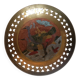 Enamelled brass bowl with peacock decoration