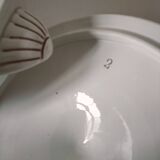 Digoin Sarreguemines Atlantic pattern tureen, deep red rose decoration