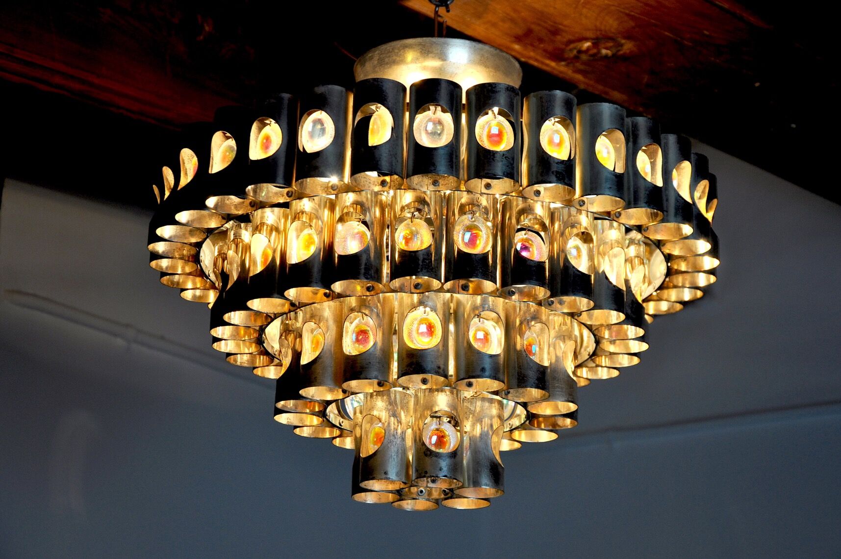 Chandelier House Sciolari Spage Age, 4. levels, Italy, 1970