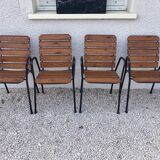 4 industrial style garden armchairs