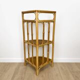 1960s rattan corner shelf