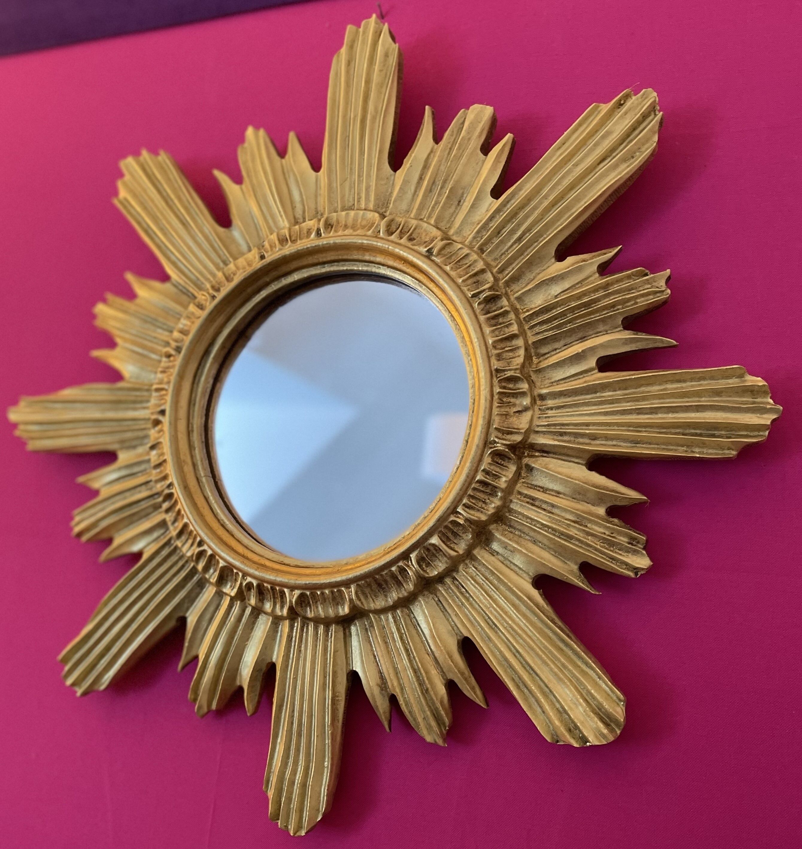 Mirror sun gilded wood 44 cm, 1960