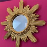 Mirror sun gilded wood 44 cm, 1960