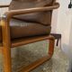 Armchair HS Denmark in leather and teak from the 60s